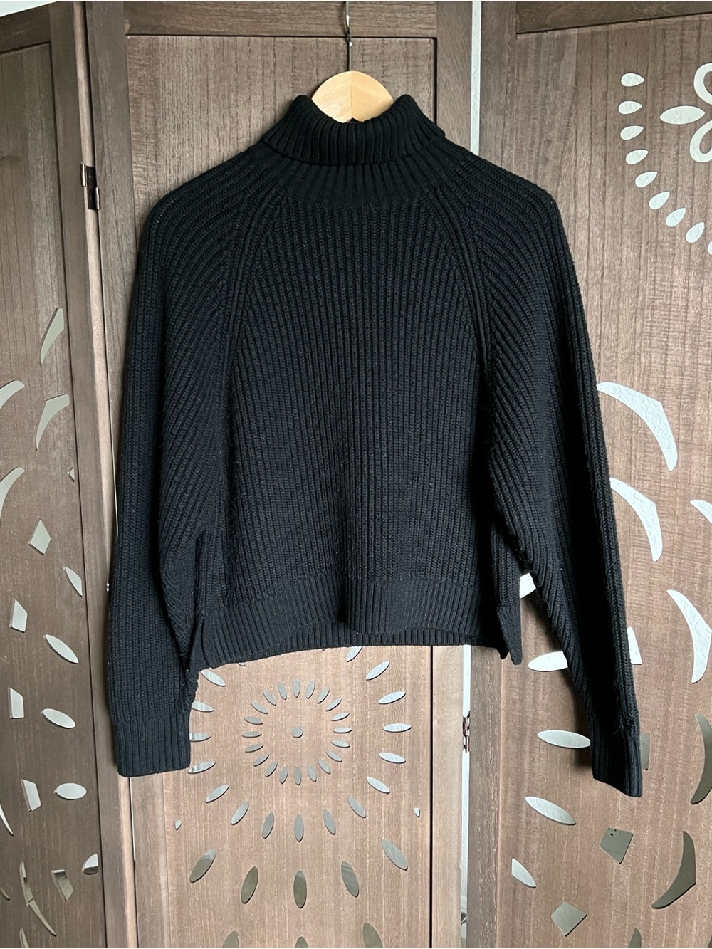 PINK Victoria's Secret Black Ribbed Turtleneck Sweater